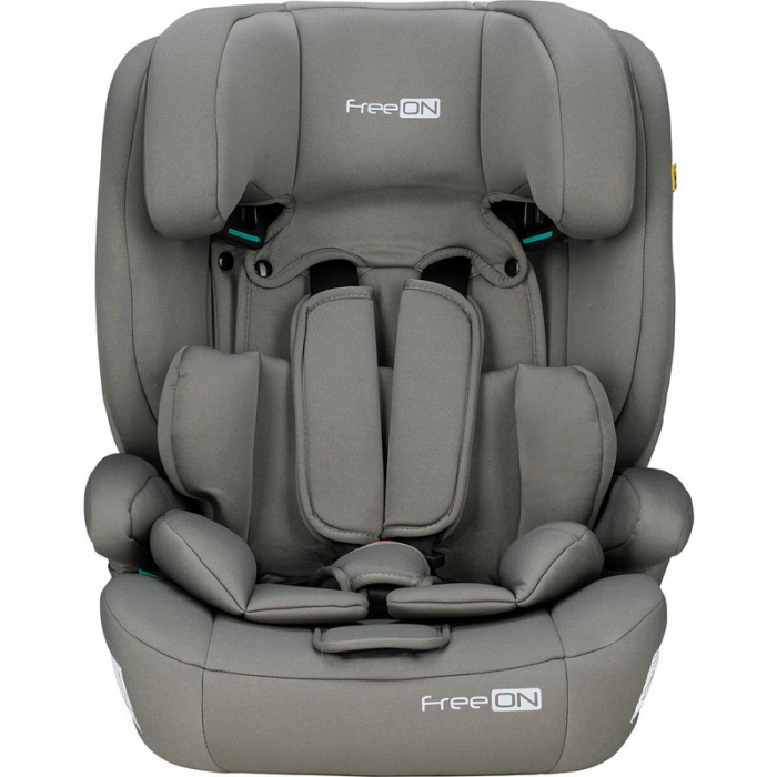 Scaun auto, FreeON, Uran, Pentru copii, I-Size, 76 - 150 cm/ 1 - 12 ani, Cu tetiera reglabila in 14 pozitii, Conform cu standardul european de securitate ECE R129, Khaki Grey [1]