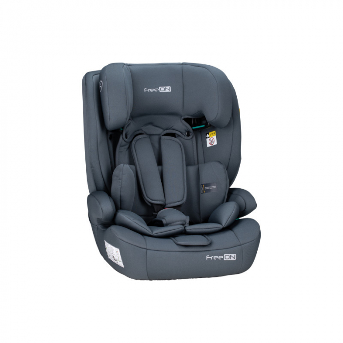 Scaun auto, FreeON, Uran, Pentru copii, I-Size, 76 - 150 cm/ 1 - 12 ani, Cu tetiera reglabila in 14 pozitii, Conform cu standardul european de securitate ECE R129, Dark Grey [16]
