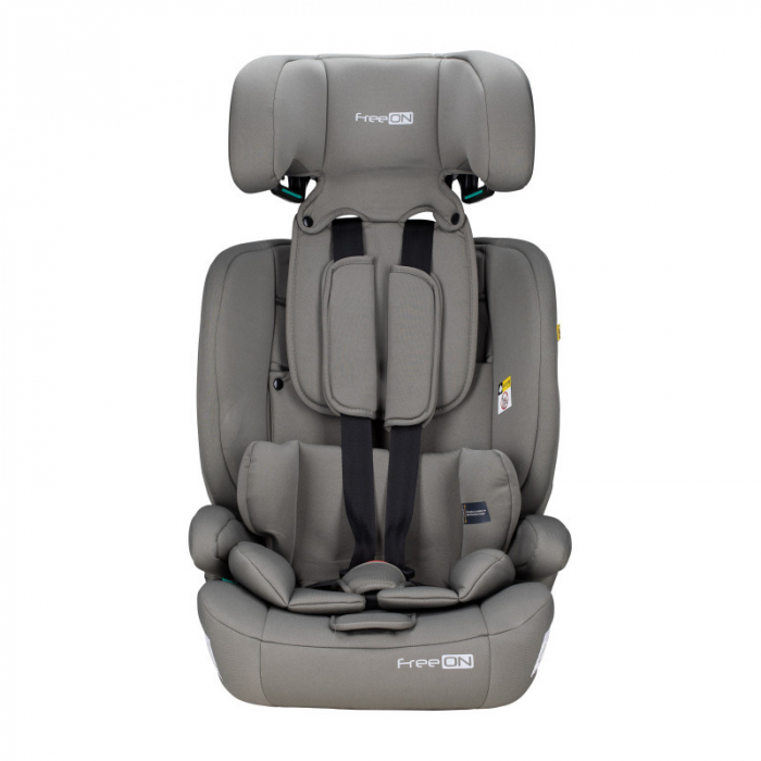Scaun auto, FreeON, Uran, Pentru copii, I-Size, 76 - 150 cm/ 1 - 12 ani, Cu tetiera reglabila in 14 pozitii, Conform cu standardul european de securitate ECE R129, Khaki Grey [22]
