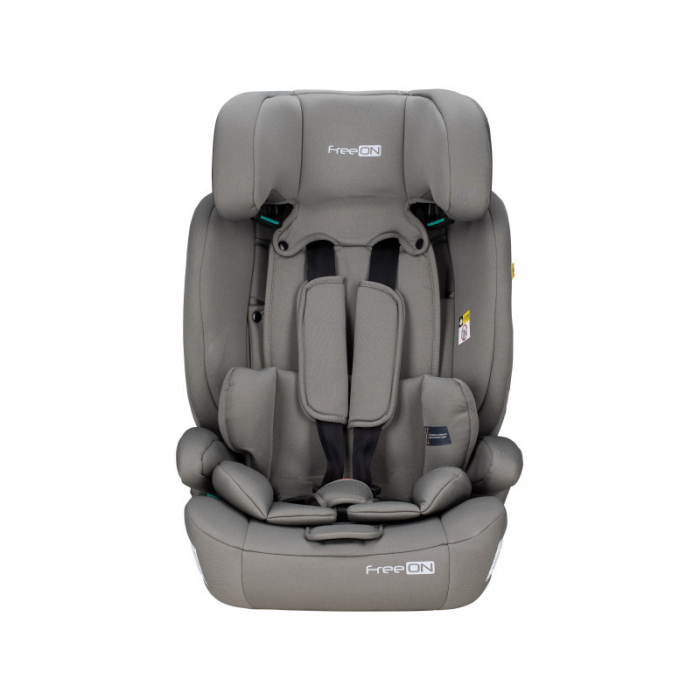 Scaun auto, FreeON, Uran, Pentru copii, I-Size, 76 - 150 cm/ 1 - 12 ani, Cu tetiera reglabila in 14 pozitii, Conform cu standardul european de securitate ECE R129, Khaki Grey [20]