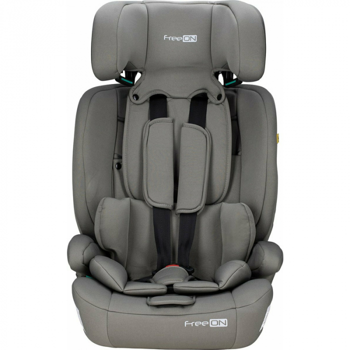 Scaun auto, FreeON, Uran, Pentru copii, I-Size, 76 - 150 cm/ 1 - 12 ani, Cu tetiera reglabila in 14 pozitii, Conform cu standardul european de securitate ECE R129, Khaki Grey [7]