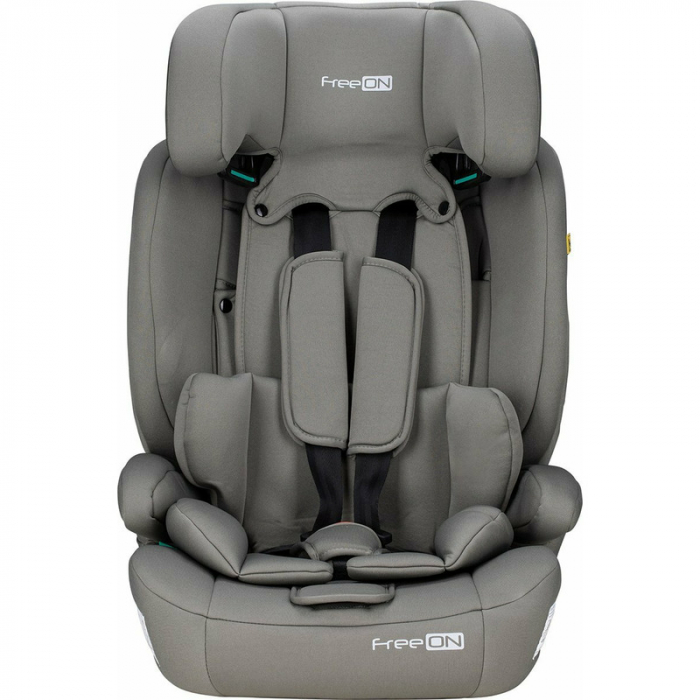 Scaun auto, FreeON, Uran, Pentru copii, I-Size, 76 - 150 cm/ 1 - 12 ani, Cu tetiera reglabila in 14 pozitii, Conform cu standardul european de securitate ECE R129, Khaki Grey [4]