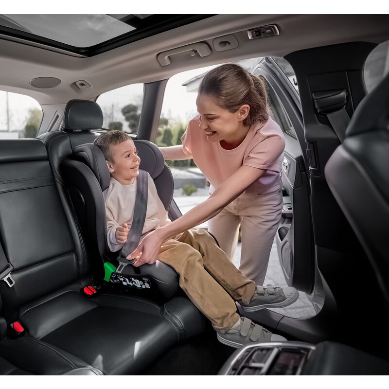 Scaun auto i-Size, Lionelo, Neal, Spatar reglabil in 4 pozitii, Tetiera in 10 pozitii, Suport sticla inclus, 15-36 Kg, 100-150 cm, Cu Isofix, Conform ECE R129, Negru [29]