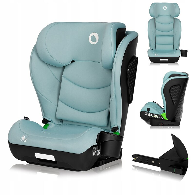 Scaun auto i-Size, Lionelo, Neal, Spatar reglabil in 4 pozitii, Tetiera in 10 pozitii, Suport sticla inclus, 15-36 Kg, 100-150 cm, Cu Isofix, Conform ECE R129, Verde Turquoise [4]