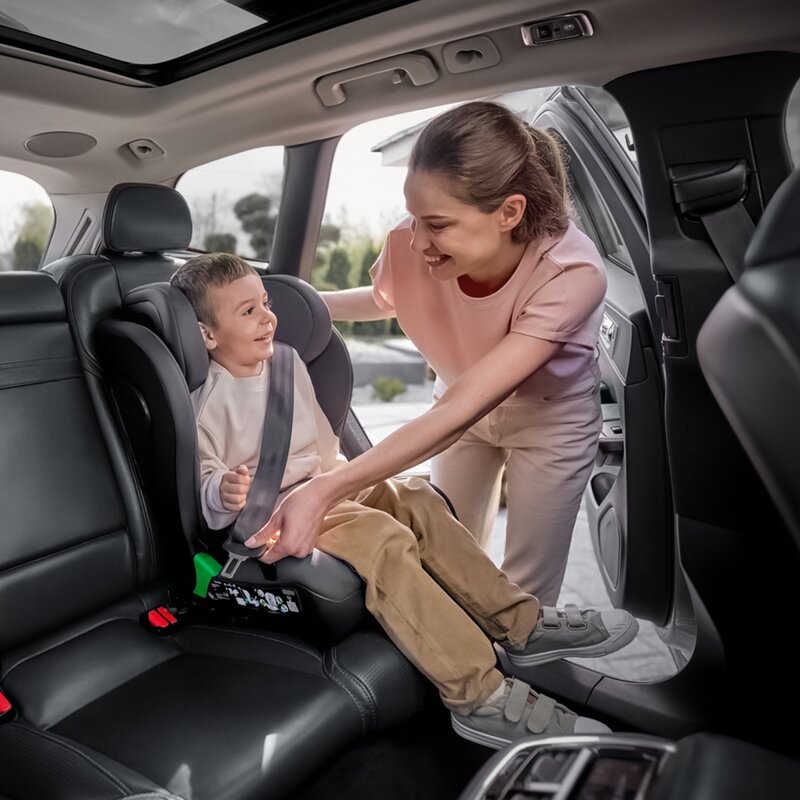 Scaun auto i-Size, Lionelo, Neal, Spatar reglabil in 4 pozitii, Tetiera in 10 pozitii, Suport sticla inclus, 15-36 Kg, 100-150 cm, Cu Isofix, Conform ECE R129, Verde Turquoise [28]