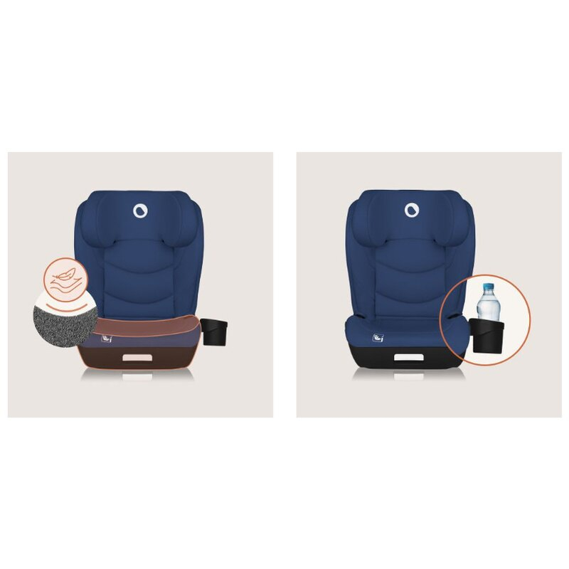 Scaun auto i-Size, Lionelo, Neal, Spatar reglabil in 4 pozitii, Tetiera in 10 pozitii, Suport sticla inclus, 15-36 Kg, 100-150 cm, Cu Isofix, Conform ECE R129, Albastru [29]