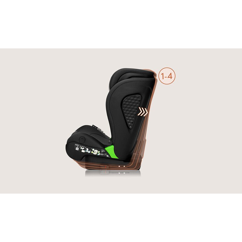 Scaun auto i-Size, Lionelo, Neal, Spatar reglabil in 4 pozitii, Tetiera in 10 pozitii, Suport sticla inclus, 15-36 Kg, 100-150 cm, Cu Isofix, Conform ECE R129, Negru [19]