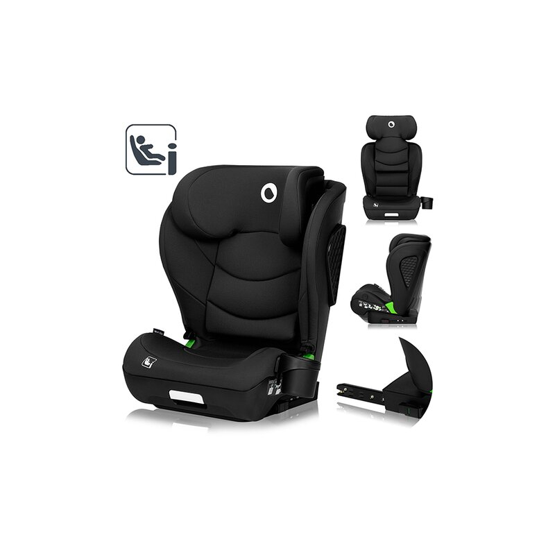 Scaun auto i-Size, Lionelo, Neal, Spatar reglabil in 4 pozitii, Tetiera in 10 pozitii, Suport sticla inclus, 15-36 Kg, 100-150 cm, Cu Isofix, Conform ECE R129, Negru [12]