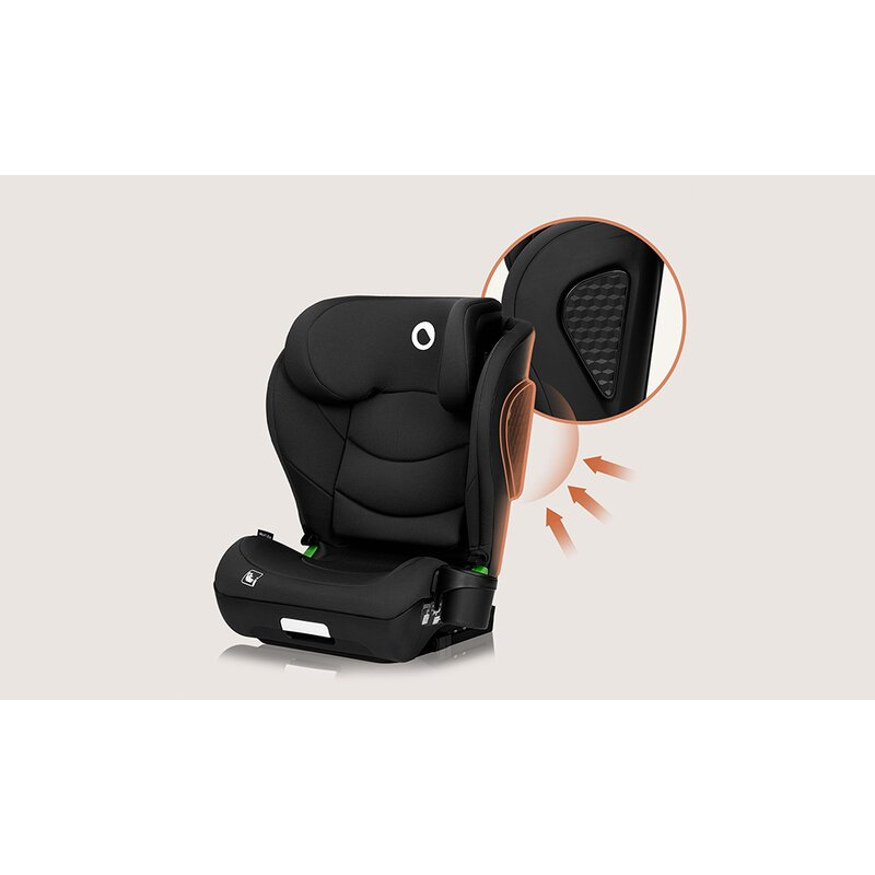 Scaun auto i-Size, Lionelo, Neal, Spatar reglabil in 4 pozitii, Tetiera in 10 pozitii, Suport sticla inclus, 15-36 Kg, 100-150 cm, Cu Isofix, Conform ECE R129, Negru [17]