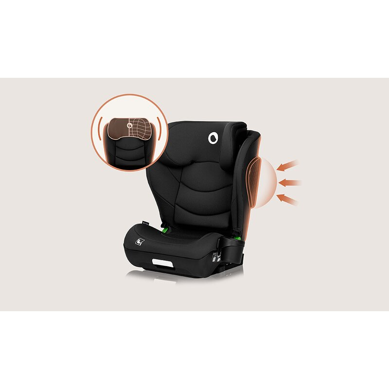 Scaun auto i-Size, Lionelo, Neal, Spatar reglabil in 4 pozitii, Tetiera in 10 pozitii, Suport sticla inclus, 15-36 Kg, 100-150 cm, Cu Isofix, Conform ECE R129, Negru [14]