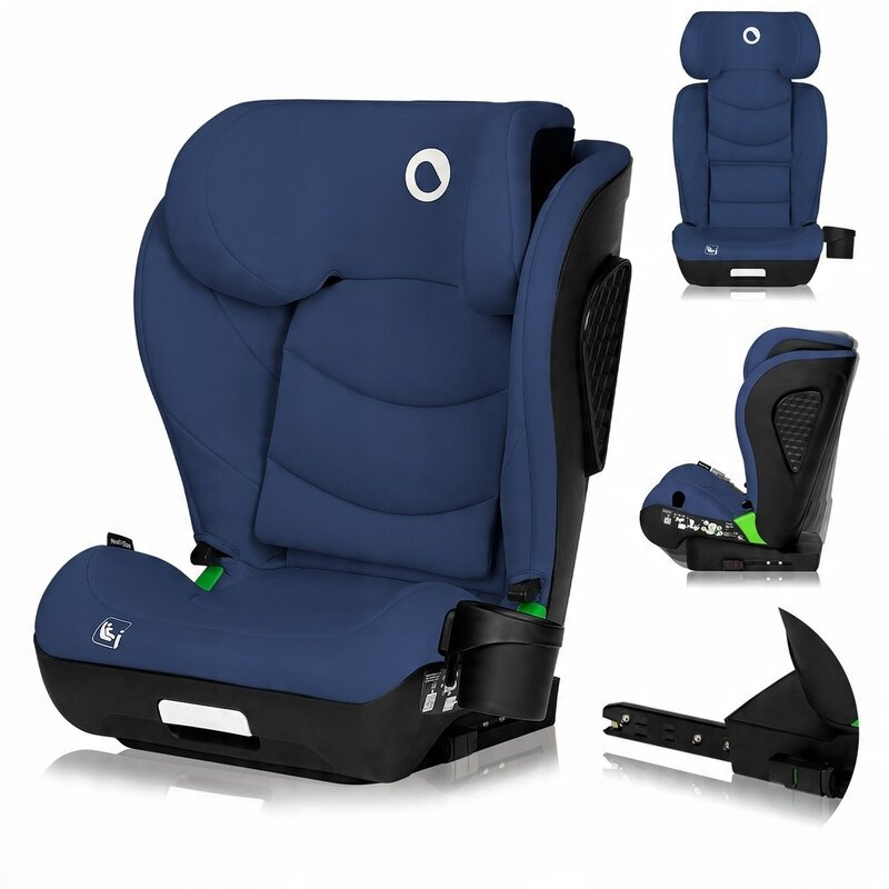 Scaun auto i-Size, Lionelo, Neal, Spatar reglabil in 4 pozitii, Tetiera in 10 pozitii, Suport sticla inclus, 15-36 Kg, 100-150 cm, Cu Isofix, Conform ECE R129, Albastru [4]