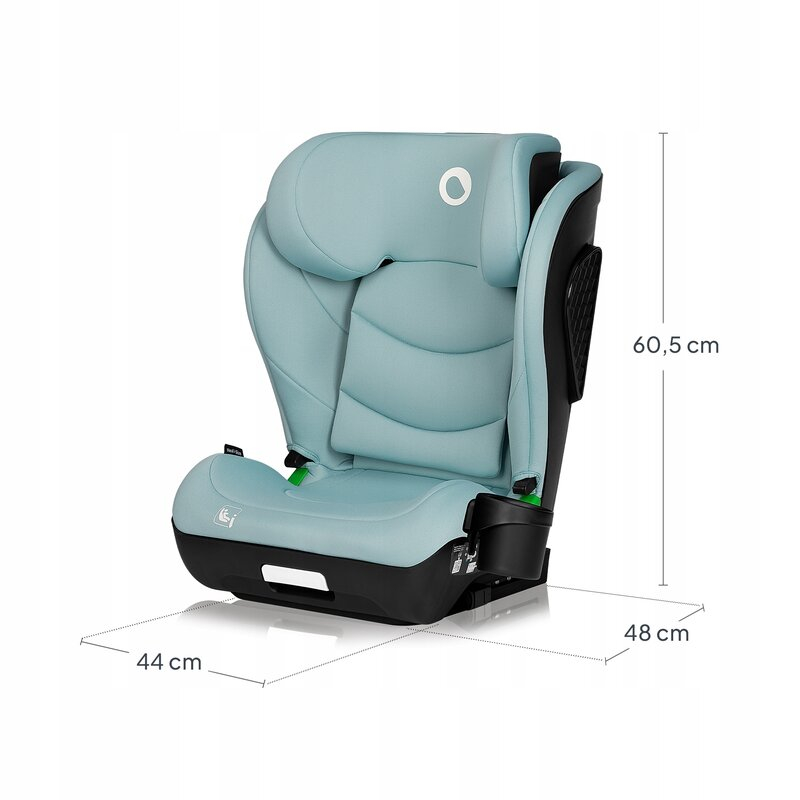 Scaun auto i-Size, Lionelo, Neal, Spatar reglabil in 4 pozitii, Tetiera in 10 pozitii, Suport sticla inclus, 15-36 Kg, 100-150 cm, Cu Isofix, Conform ECE R129, Verde Turquoise [12]