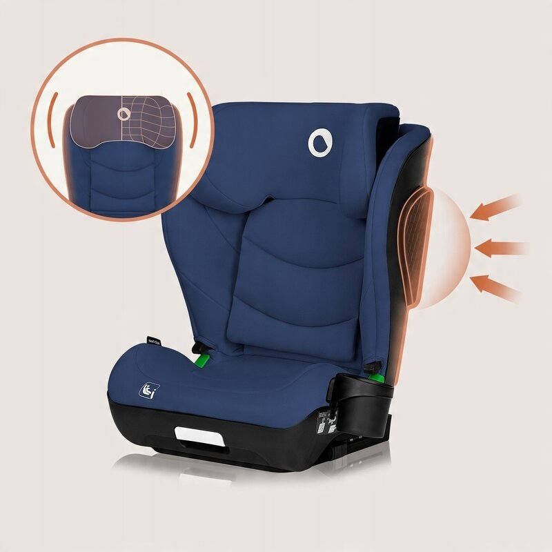 Scaun auto i-Size, Lionelo, Neal, Spatar reglabil in 4 pozitii, Tetiera in 10 pozitii, Suport sticla inclus, 15-36 Kg, 100-150 cm, Cu Isofix, Conform ECE R129, Albastru [18]