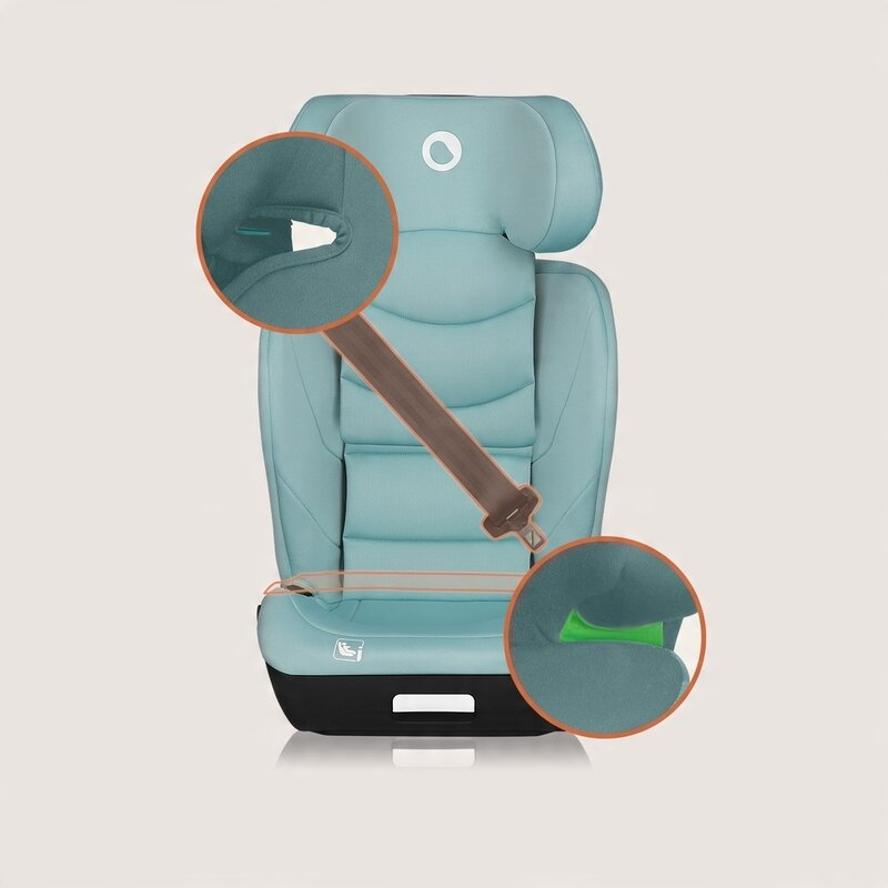 Scaun auto i-Size, Lionelo, Neal, Spatar reglabil in 4 pozitii, Tetiera in 10 pozitii, Suport sticla inclus, 15-36 Kg, 100-150 cm, Cu Isofix, Conform ECE R129, Verde Turquoise [16]
