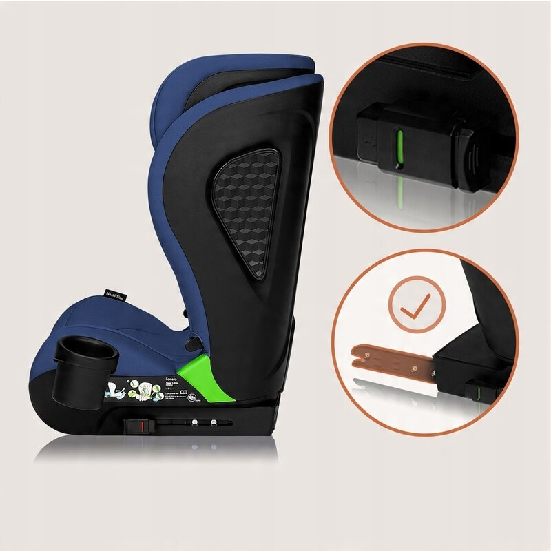 Scaun auto i-Size, Lionelo, Neal, Spatar reglabil in 4 pozitii, Tetiera in 10 pozitii, Suport sticla inclus, 15-36 Kg, 100-150 cm, Cu Isofix, Conform ECE R129, Albastru [15]