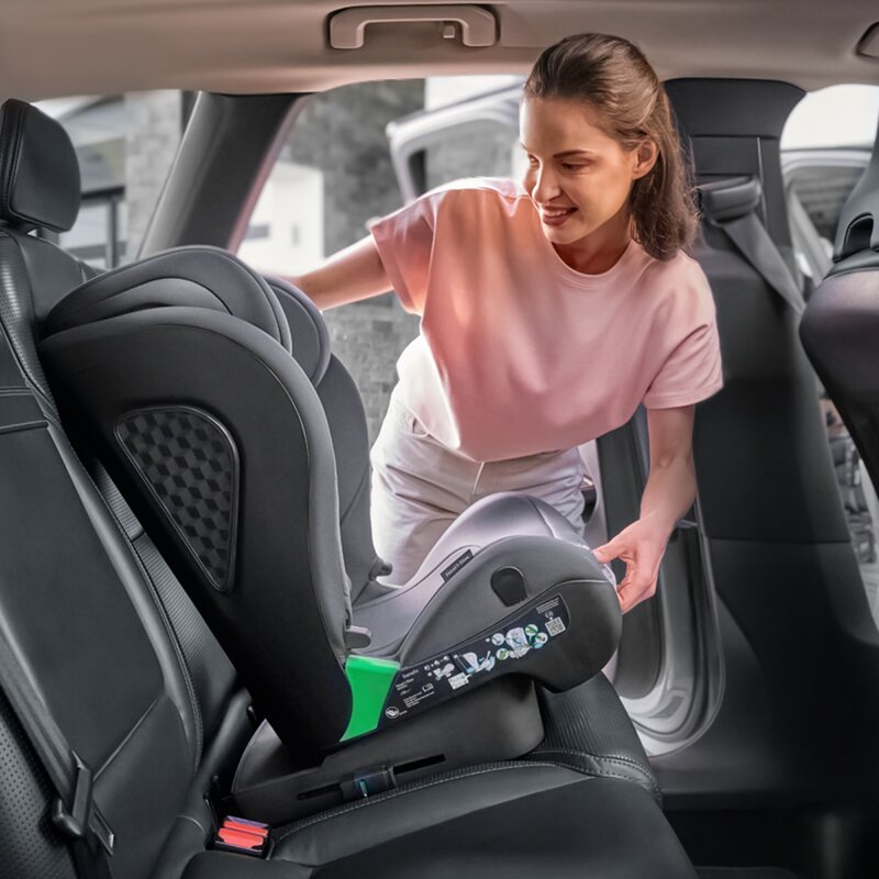 Scaun auto i-Size, Lionelo, Neal, Spatar reglabil in 4 pozitii, Tetiera in 10 pozitii, Suport sticla inclus, 15-36 Kg, 100-150 cm, Cu Isofix, Conform ECE R129, Verde Turquoise [29]