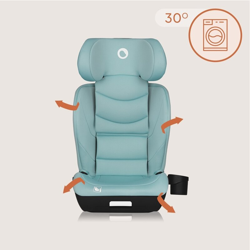 Scaun auto i-Size, Lionelo, Neal, Spatar reglabil in 4 pozitii, Tetiera in 10 pozitii, Suport sticla inclus, 15-36 Kg, 100-150 cm, Cu Isofix, Conform ECE R129, Verde Turquoise [13]