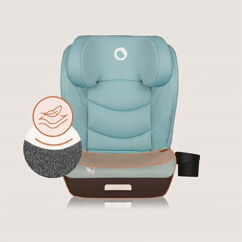 Scaun auto i-Size, Lionelo, Neal, Spatar reglabil in 4 pozitii, Tetiera in 10 pozitii, Suport sticla inclus, 15-36 Kg, 100-150 cm, Cu Isofix, Conform ECE R129, Verde Turquoise [14]