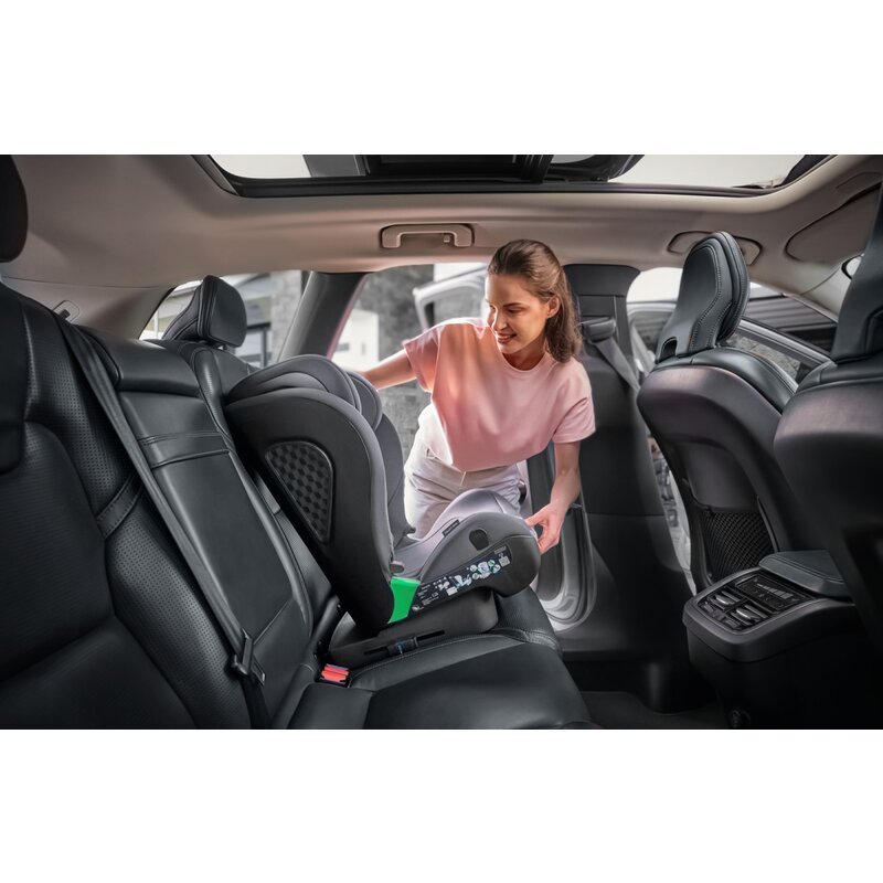 Scaun auto i-Size, Lionelo, Neal, Spatar reglabil in 4 pozitii, Tetiera in 10 pozitii, Suport sticla inclus, 15-36 Kg, 100-150 cm, Cu Isofix, Conform ECE R129, Negru [30]