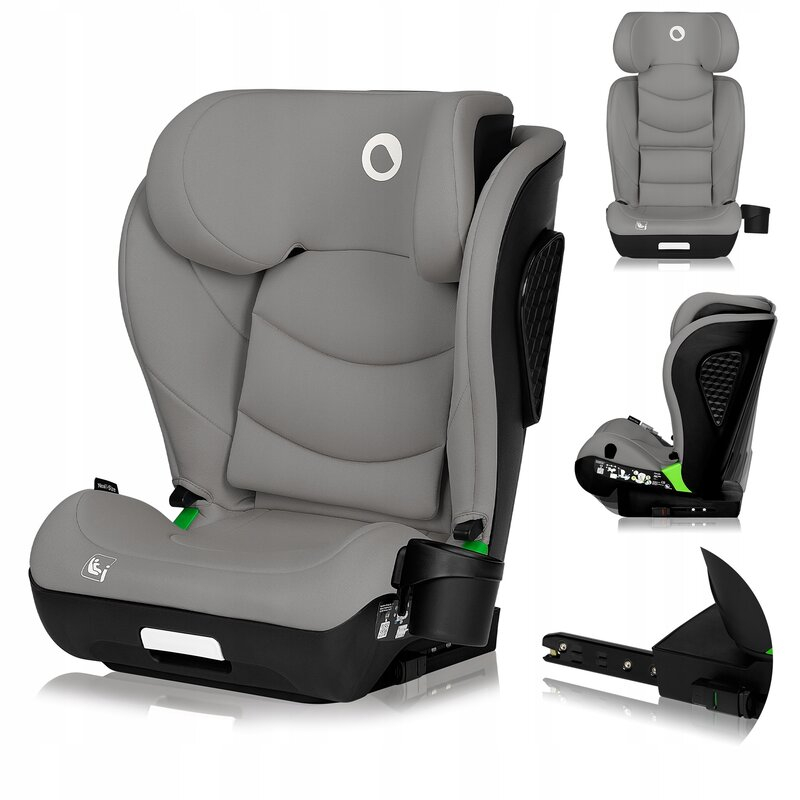Scaun auto i-Size, Lionelo, Neal, Spatar reglabil in 4 pozitii, Tetiera in 10 pozitii, Suport sticla inclus, 15-36 Kg, 100-150 cm, Cu Isofix, Conform ECE R129, Verde Turquoise [4]