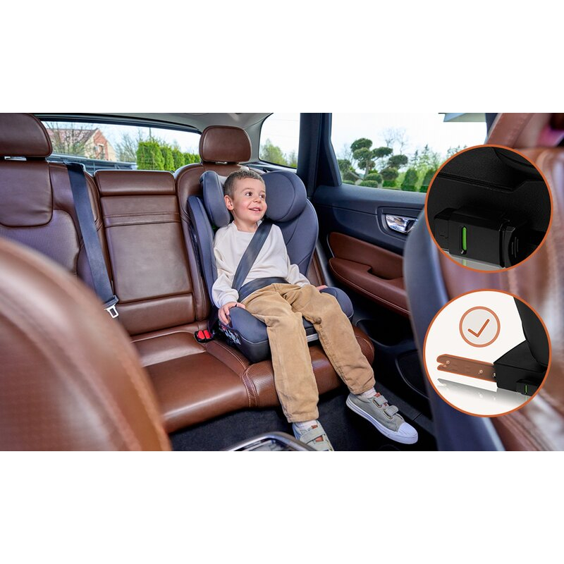 Scaun auto i-Size, Lionelo, Neal, Spatar reglabil in 4 pozitii, Tetiera in 10 pozitii, Suport sticla inclus, 15-36 Kg, 100-150 cm, Cu Isofix, Conform ECE R129, Negru [34]
