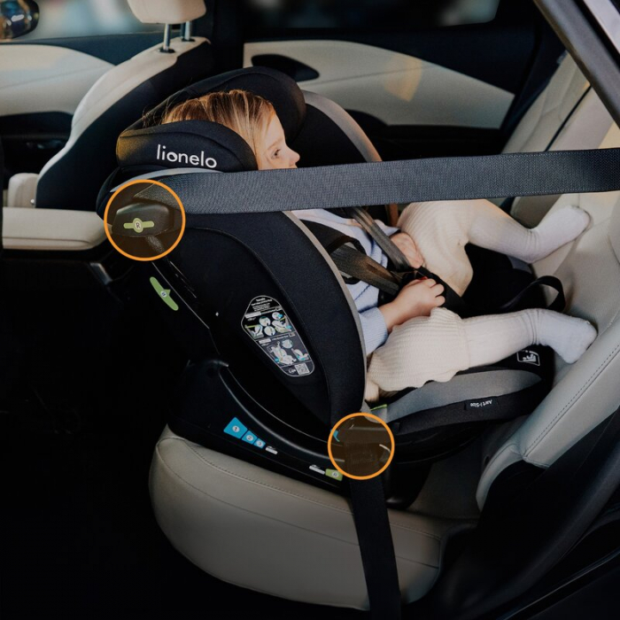 Scaun auto, Lionelo, Aart i-Size, Cu spatar inclinabil in 4 pozitii, Cu tetiera reglabila in 13 pozitii, 0-36 Kg, 40-150 cm, Cu centura siguranta in 3 puncte, Conform cu ECE R129/03, Bej [32]