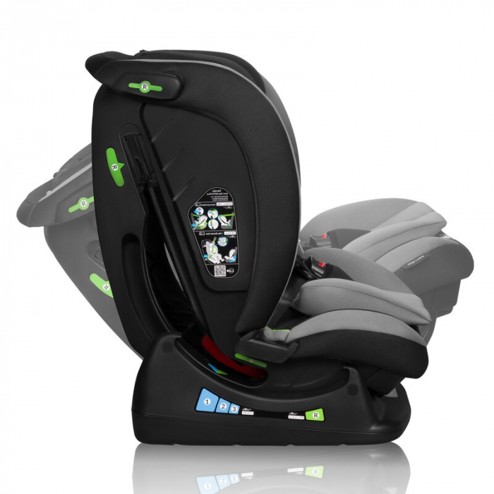 Scaun auto, Lionelo, Aart i-Size, Cu spatar inclinabil in 4 pozitii, Cu tetiera reglabila in 13 pozitii, 0-36 Kg, 40-150 cm, Cu centura siguranta in 3 puncte, Conform cu ECE R129/03, Gri [14]