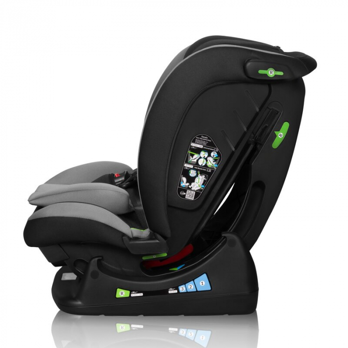 Scaun auto, Lionelo, Aart i-Size, Cu spatar inclinabil in 4 pozitii, Cu tetiera reglabila in 13 pozitii, 0-36 Kg, 40-150 cm, Cu centura siguranta in 3 puncte, Conform cu ECE R129/03, Gri [12]