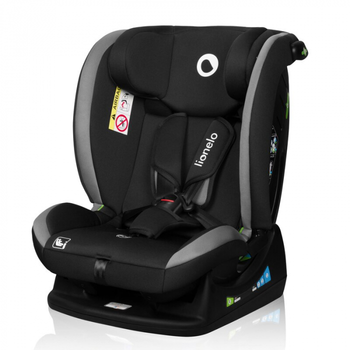 Scaun auto, Lionelo, Aart i-Size, Cu spatar inclinabil in 4 pozitii, Cu tetiera reglabila in 13 pozitii, 0-36 Kg, 40-150 cm, Cu centura siguranta in 3 puncte, Conform cu ECE R129/03, Gri [4]