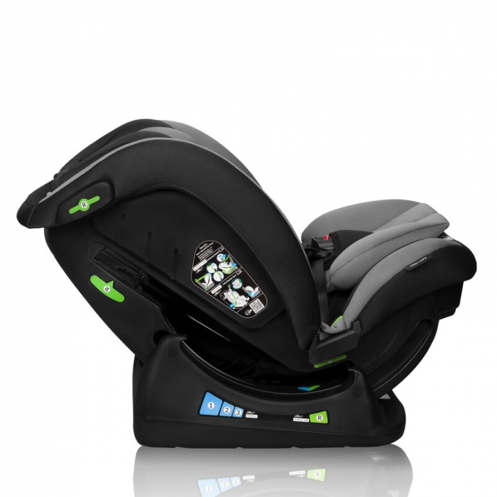 Scaun auto, Lionelo, Aart i-Size, Cu spatar inclinabil in 4 pozitii, Cu tetiera reglabila in 13 pozitii, 0-36 Kg, 40-150 cm, Cu centura siguranta in 3 puncte, Conform cu ECE R129/03, Gri [15]