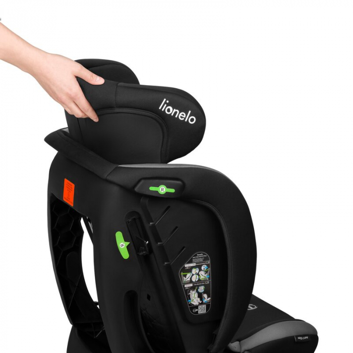 Scaun auto, Lionelo, Aart i-Size, Cu spatar inclinabil in 4 pozitii, Cu tetiera reglabila in 13 pozitii, 0-36 Kg, 40-150 cm, Cu centura siguranta in 3 puncte, Conform cu ECE R129/03, Gri [18]