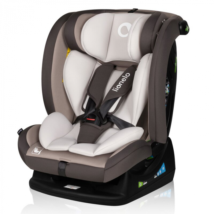 Scaun auto, Lionelo, Aart i-Size, Cu spatar inclinabil in 4 pozitii, Cu tetiera reglabila in 13 pozitii, 0-36 Kg, 40-150 cm, Cu centura siguranta in 3 puncte, Conform cu ECE R129/03, Bej [1]