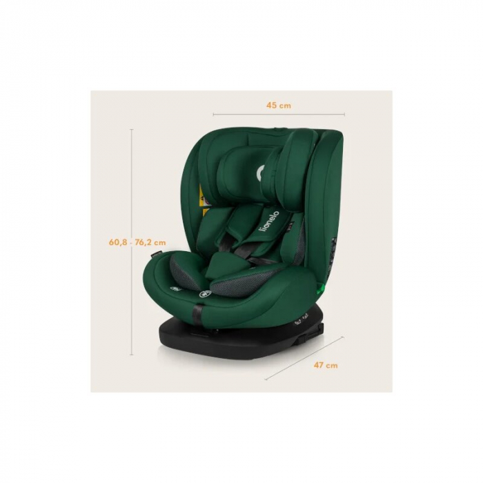 Scaun auto, Lionelo, Bastiaan i-Size, 4 in 1, Protectie laterala, Cu spatar inclinabil in 4 pozitii, Cu tetiera reglabila in 7 pozitii, Rotire 360 grade, Top Tether, 0-36 Kg, 40-150 cm, Cu Isofix, Con [30]