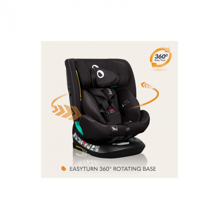Scaun auto, Lionelo, Bastiaan One i-Size, 4 in 1, Protectie laterala, Cu spatar inclinabil in 4 pozitii, Cu tetiera reglabila in 13 pozitii, Rotire 360 grade, Top Tether, 0-36 Kg, 40-150 cm, Cu Isofix [4]