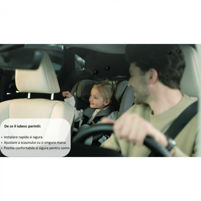 Scaun auto, Lionelo, Bastiaan One i-Size, 4 in 1, Protectie laterala, Cu spatar inclinabil in 4 pozitii, Cu tetiera reglabila in 13 pozitii, Rotire 360 grade, Top Tether, 0-36 Kg, 40-150 cm, Cu Isofix [32]