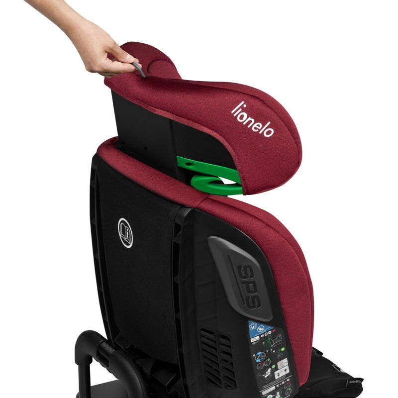Scaun auto, Lionelo, Bastiaan RWF i-Size, Pozitie de somn, Protectie laterala, Rotire 360 grade, 0-36 Kg, Cu Isofix si Centura Top Tether, Conform cu standardul european de securitate ECE R129, Rosu [17]