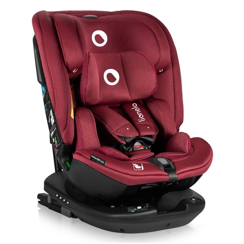 Scaun auto, Lionelo, Bastiaan RWF i-Size, Pozitie de somn, Protectie laterala, Rotire 360 grade, 0-36 Kg, Cu Isofix si Centura Top Tether, Conform cu standardul european de securitate ECE R129, Rosu [8]