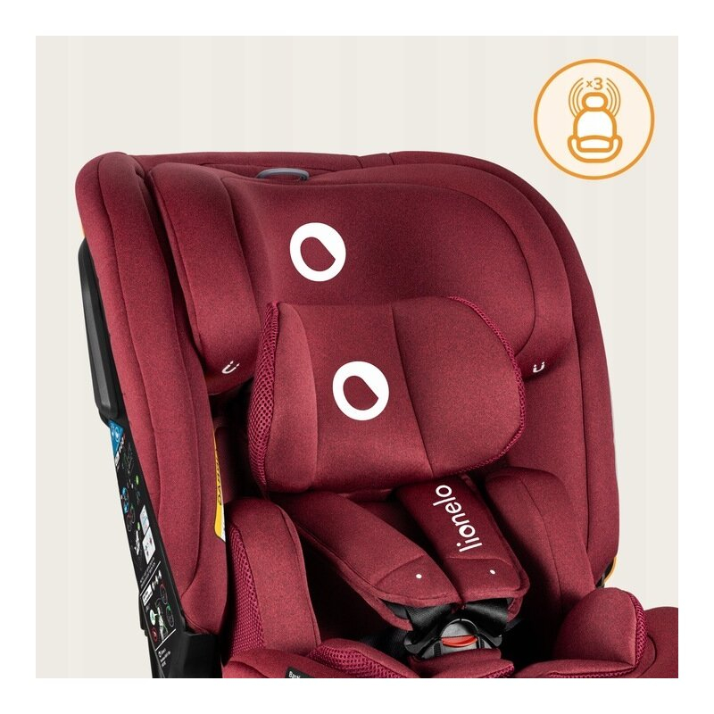 Scaun auto, Lionelo, Bastiaan RWF i-Size, Pozitie de somn, Protectie laterala, Rotire 360 grade, 0-36 Kg, Cu Isofix si Centura Top Tether, Conform cu standardul european de securitate ECE R129, Rosu [24]