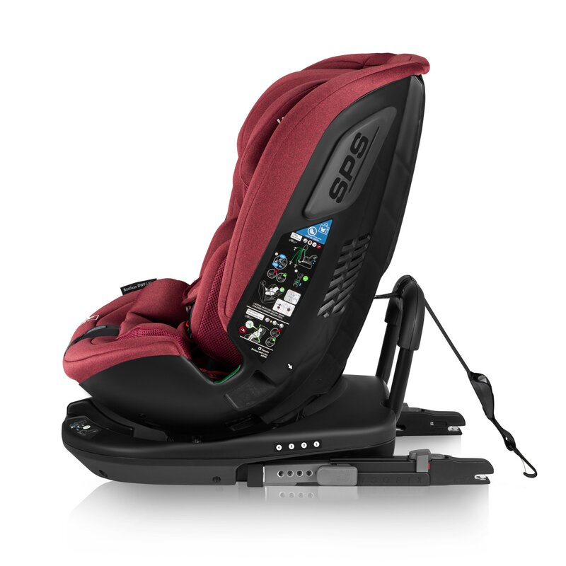 Scaun auto, Lionelo, Bastiaan RWF i-Size, Pozitie de somn, Protectie laterala, Rotire 360 grade, 0-36 Kg, Cu Isofix si Centura Top Tether, Conform cu standardul european de securitate ECE R129, Rosu [10]