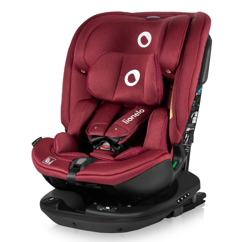 Scaun auto, Lionelo, Bastiaan RWF i-Size, Pozitie de somn, Protectie laterala, Rotire 360 grade, 0-36 Kg, Cu Isofix si Centura Top Tether, Conform cu standardul european de securitate ECE R129, Rosu [1]