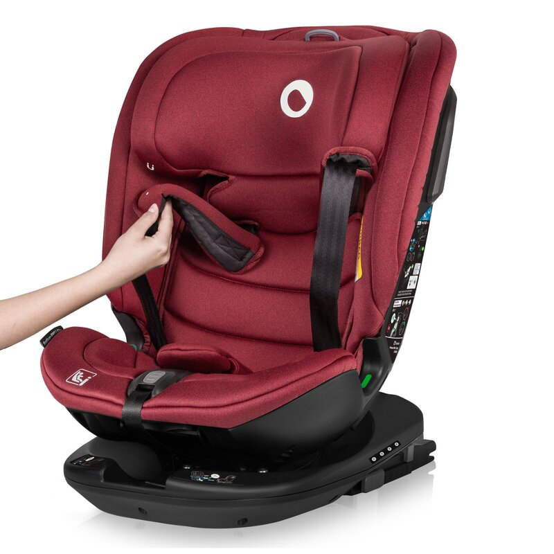 Scaun auto, Lionelo, Bastiaan RWF i-Size, Pozitie de somn, Protectie laterala, Rotire 360 grade, 0-36 Kg, Cu Isofix si Centura Top Tether, Conform cu standardul european de securitate ECE R129, Rosu [15]