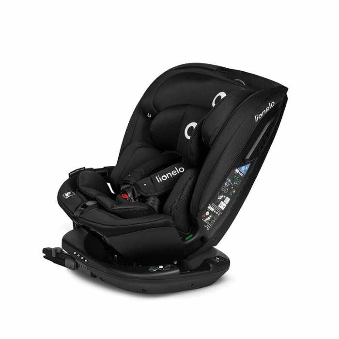 Scaun auto, Lionelo, Bastiaan RWF i-Size, Pozitie de somn, Protectie laterala, Rotire 360 grade, 0-36 Kg, Cu Isofix si Centura Top Tether, Conform cu standardul european de securitate ECE R129, Negru [26]