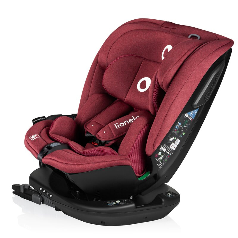 Scaun auto, Lionelo, Bastiaan RWF i-Size, Pozitie de somn, Protectie laterala, Rotire 360 grade, 0-36 Kg, Cu Isofix si Centura Top Tether, Conform cu standardul european de securitate ECE R129, Rosu [4]