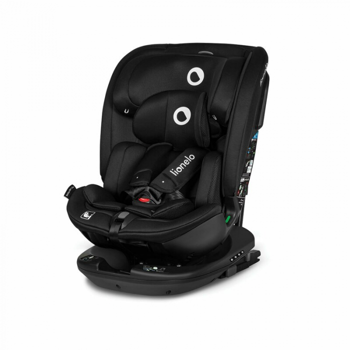 Scaun auto, Lionelo, Bastiaan RWF i-Size, Pozitie de somn, Protectie laterala, Rotire 360 grade, 0-36 Kg, Cu Isofix si Centura Top Tether, Conform cu standardul european de securitate ECE R129, Negru [1]