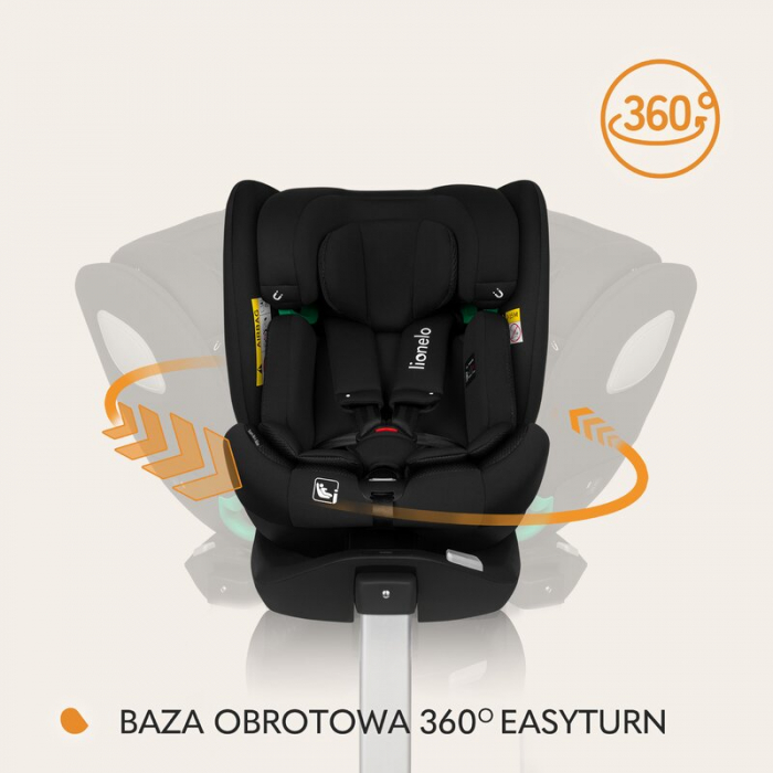 Scaun auto, Lionelo, Braam Air, i-Size, 0-36 Kg, 40-150 cm, Cu isofix si picior de fixare, Protectie laterala, Rotire 360 grade, Ajustare spatar in 5 pozitii, Tetiera reglabila in 14 trepte, Tehnologi [35]