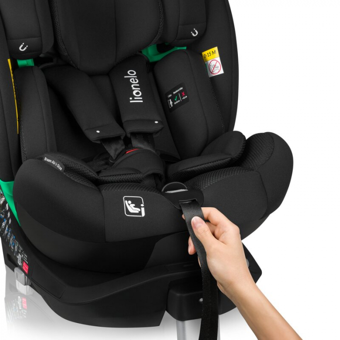 Scaun auto, Lionelo, Braam Air, i-Size, 0-36 Kg, 40-150 cm, Cu isofix si picior de fixare, Protectie laterala, Rotire 360 grade, Ajustare spatar in 5 pozitii, Tetiera reglabila in 14 trepte, Tehnologi [26]