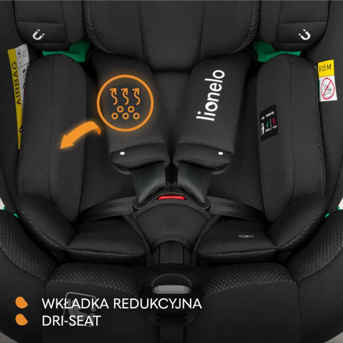 Scaun auto, Lionelo, Braam Air, i-Size, 0-36 Kg, 40-150 cm, Cu isofix si picior de fixare, Protectie laterala, Rotire 360 grade, Ajustare spatar in 5 pozitii, Tetiera reglabila in 14 trepte, Tehnologi [39]