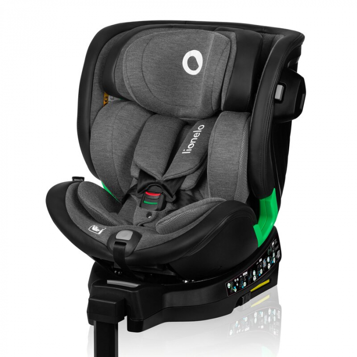 Scaun auto, Lionelo, Harmony i-Size, Rotire 360 grade, Protectie laterala, Cu spatar reglabil in 5 pozitii, Cu tetiera reglabila in 12 pozitii, 0-36 Kg, 40-150 cm, Cu Isofix, Husa din bambus, Conform  [1]