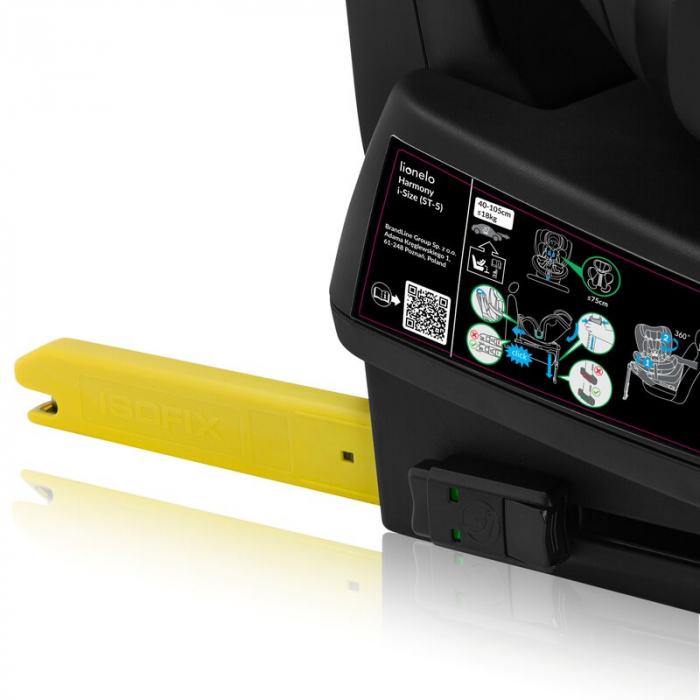 Scaun auto, Lionelo, Harmony i-Size, Rotire 360 grade, Protectie laterala, Cu spatar reglabil in 5 pozitii, Cu tetiera reglabila in 12 pozitii, 0-36 Kg, 40-150 cm, Cu Isofix, Husa din bambus, Conform  [28]