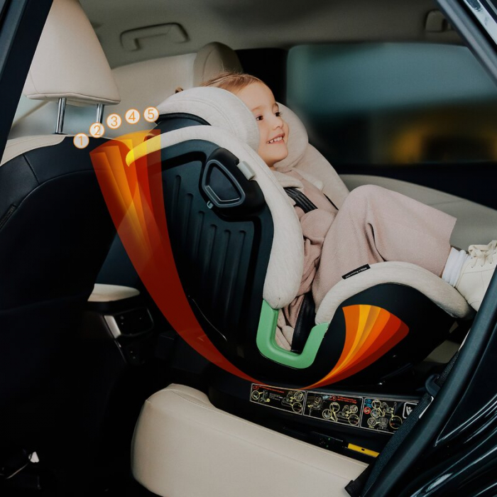 Scaun auto, Lionelo, Harmony i-Size, Rotire 360 grade, Protectie laterala, Cu spatar reglabil in 5 pozitii, Cu tetiera reglabila in 12 pozitii, 0-36 Kg, 40-150 cm, Cu Isofix, Husa din bambus, Conform  [40]